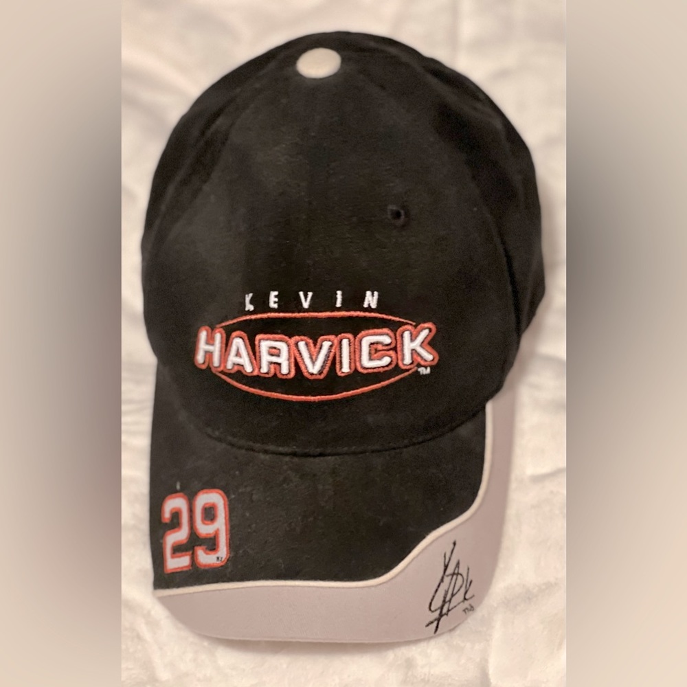 #29 Black Kevin Harvick Nascar Hat with Velcro closing Chase Authentics Brand.